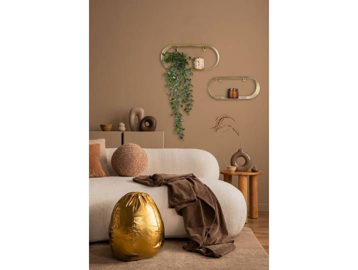 Wandregal MIRRORS AND MORE Joyce , gold (goldfarben), B:43cm H:18cm T:10cm, Metall, Regale, Wandregal, Mit Metallstreben, Wandmontage