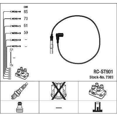 Ngk Zündleitungssatz [Hersteller-Nr. 7303] für Seat, VW