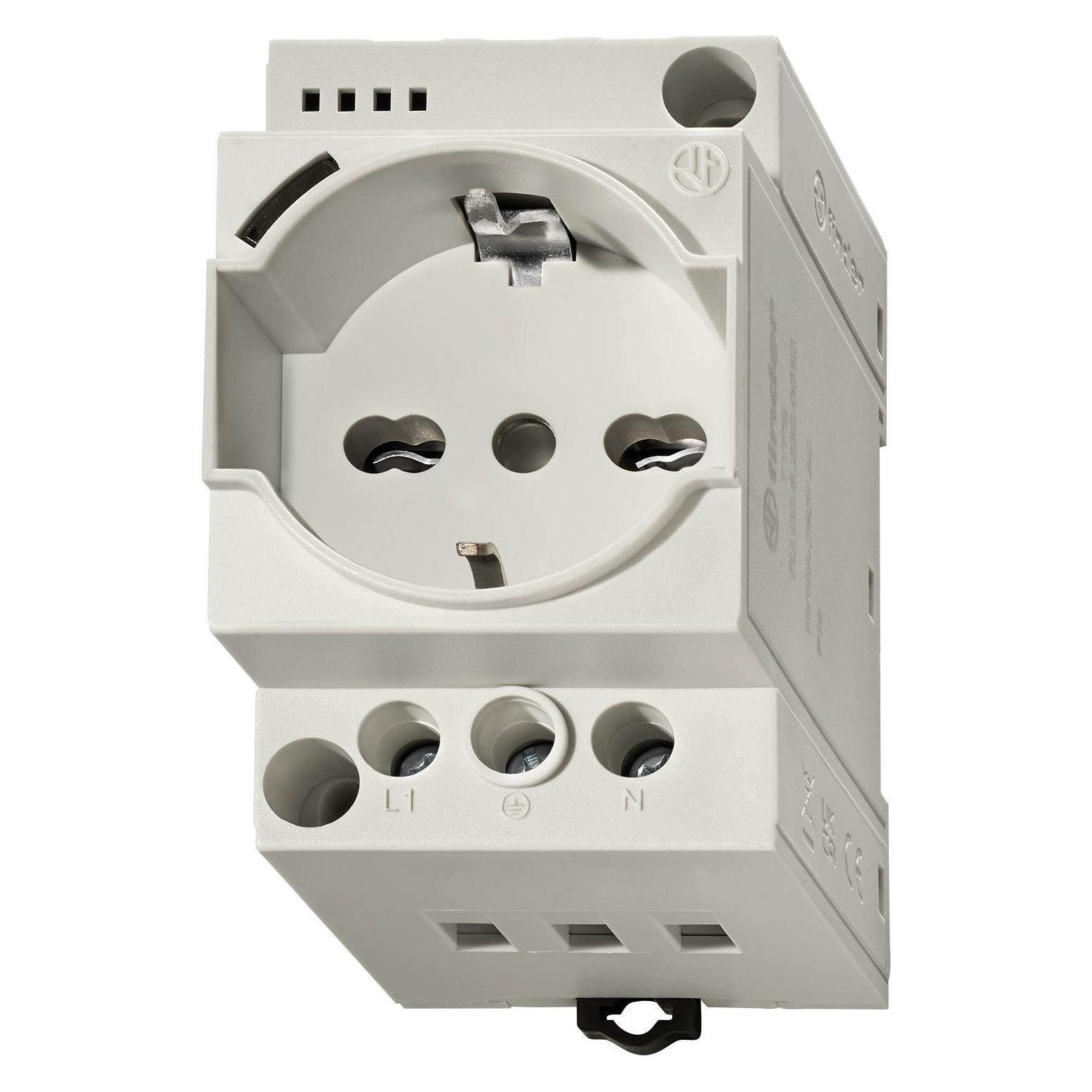 Finder Schaltschrank-Steckdose 7U.00.8.230.0010 Grau (RAL 7035) 1 St. (7U.00.8.230.0010)