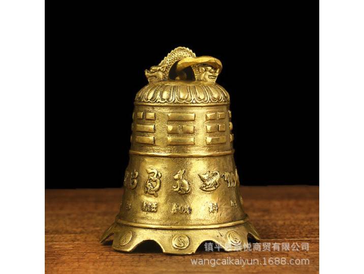 Ornements de potins du zodiaque, pendentif cloche en cuivre, huit trésors
