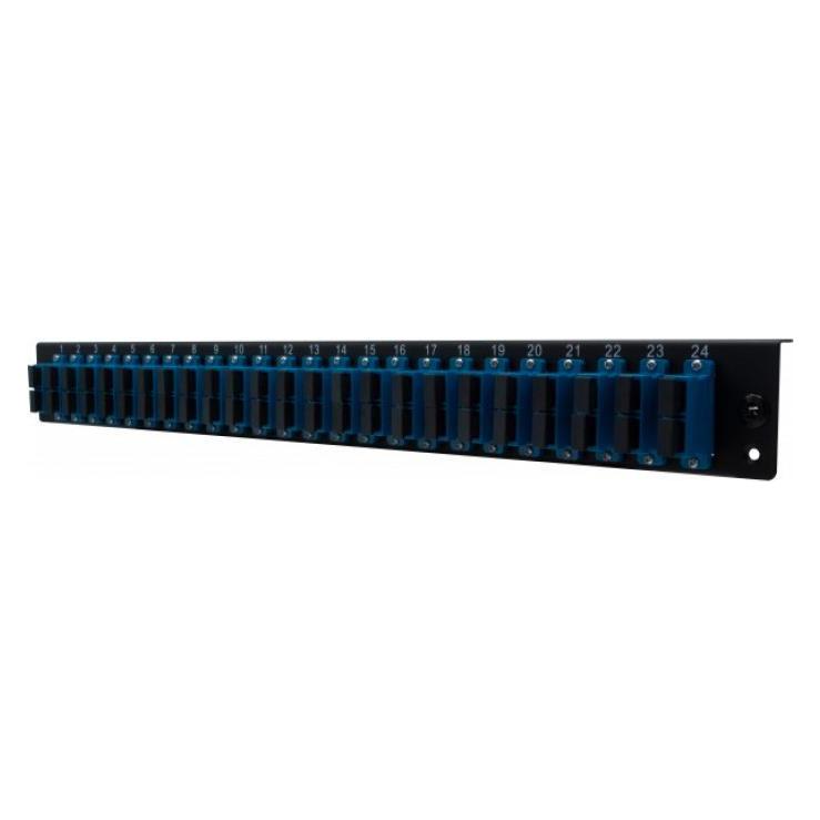 Dexlan LWL Frontplatte bestückt für LWL Spleissbox, 24 x SC Duplex Monomode (395429)