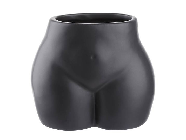 Pot de fleurs / Vase 11 x 15 x 13cm Noir/Noir