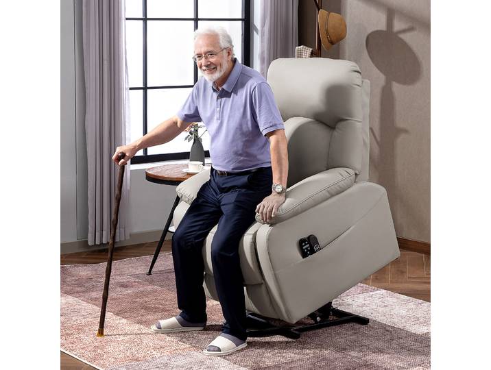 HOMCOM Fauteuil Relax Électrique Massage Chauffant Gris