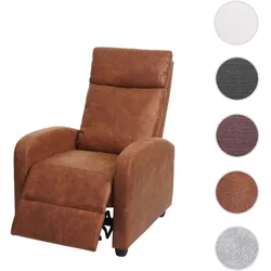 Fernsehsessel HWC-F76, Relaxsessel Sessel Liegesessel, Liegefunktion verstellbar Stoff/Textil ~ vintage Wildlederimitat