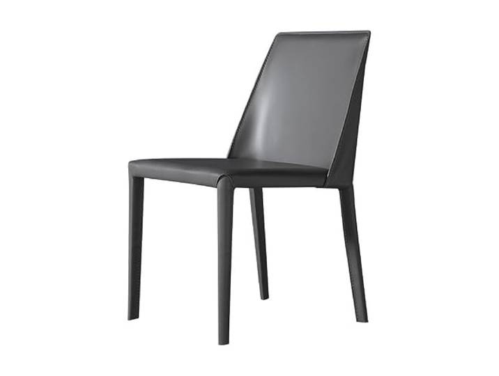 DIANXI Lounge-Sessel Italienischer Leichter Luxus-Esszimmerstuhl aus Sattelleder, moderner, einfacher Stuhl mit Rückenlehne, minimalistischer, skandinavischer Schreibtischstuhl