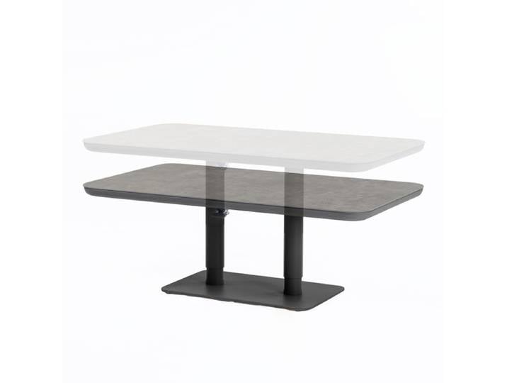 Zebra Move Lifttisch 140x80cm Aluminium/Keramik Dunkelgrau