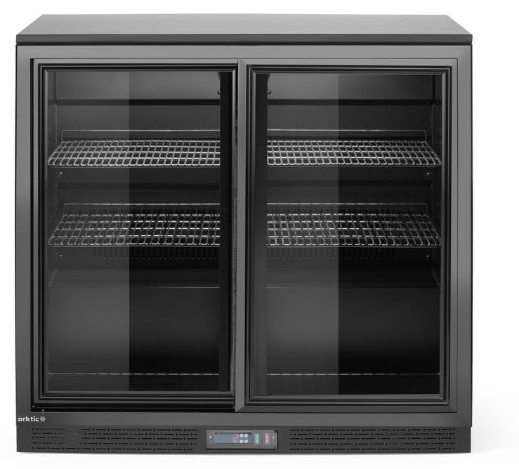 Bar-Kühlschrank mit zwei Schiebetüren, Arktic, 158L, Schwarz, 230V/160W, 520x900x(H)870mm