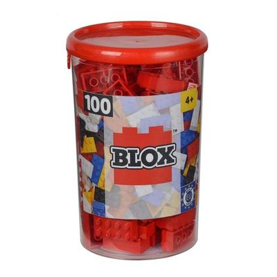 Simba 10411890 - Blox Steine in Dose, Konstruktionsspielzeug, 100, rot