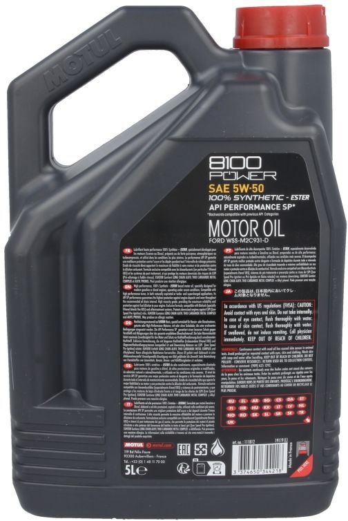 Motoröl MOTUL 111812 8100 POWER 5W50 5L
