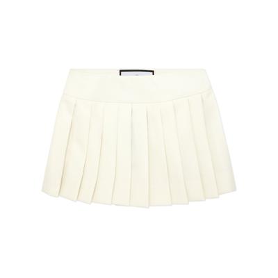 Minirock PHILIPP PLEIN "Minirock", Damen, Gr. 12, weiß (01, weiß), Obermaterial: 45% Wolle, 55% Polyester. Futter: 100% Viskose, Röcke Minirock