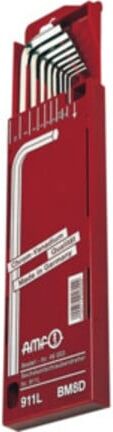 Clés hexagonales AMF jeu de 8 clés 6KT SW2-10mm extra-longues avec support i.Ku. (46003)