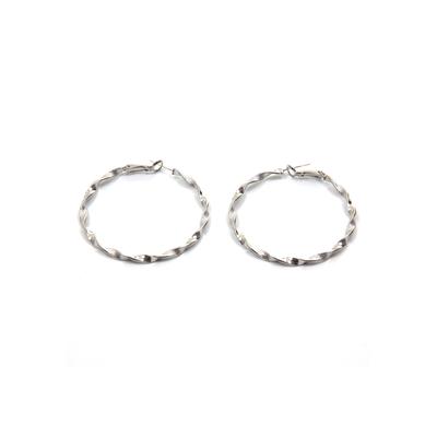 Paar Creolen FIRETTI "Ohrschmuck Blatt hängend lang", silber (silberfarben), Ohrringe, Damen, 48mm, Metall