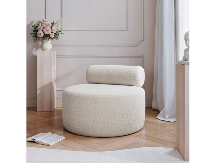 Compleo Sessel Runde Formen, Sessel für Flur, Schlafzimmer, ohne Armlehnen