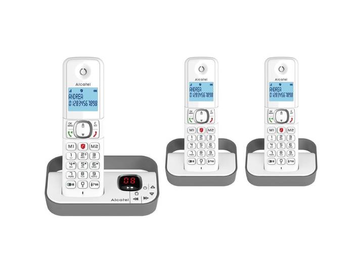 Téléphone fixe sans fil avec répondeur Trio F860 Voice - Gris ALCATEL