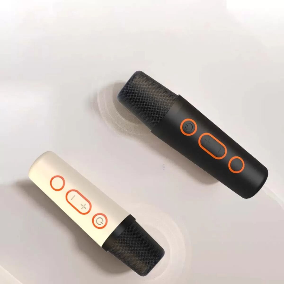 INF Kabelloses Bluetooth Dual-Mikrofon Karaoke-Lautsprechersystem mit RGB-Lichtern Weiß
