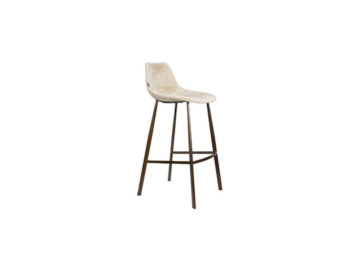 Tabouret de bar en tissu beige Franky
