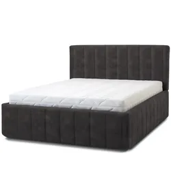 Letti Moderni Polsterbett Calma Grande 180x200 in Plüsch Anthracite
