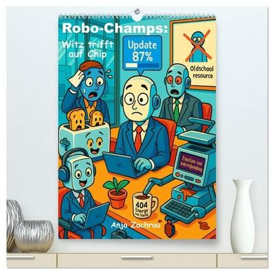 Robo-Champs: Witz trifft auf Chip (hochwertiger Premium Wandkalender 2027 DIN A2 hoch), Kunstdruck in Hochglanz
