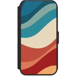 Nivocase Klapphülle für Apple iPhone 7 Handyhülle aus Kunst Leder NIVOflip schwarz Farbe Farbverlauf Welle (Apple iPhone 7), Smartphone Hülle, Schwarz