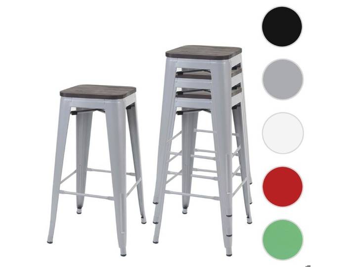 MCW 4x tabouret de bar MCW-A73 métal design industriel gris