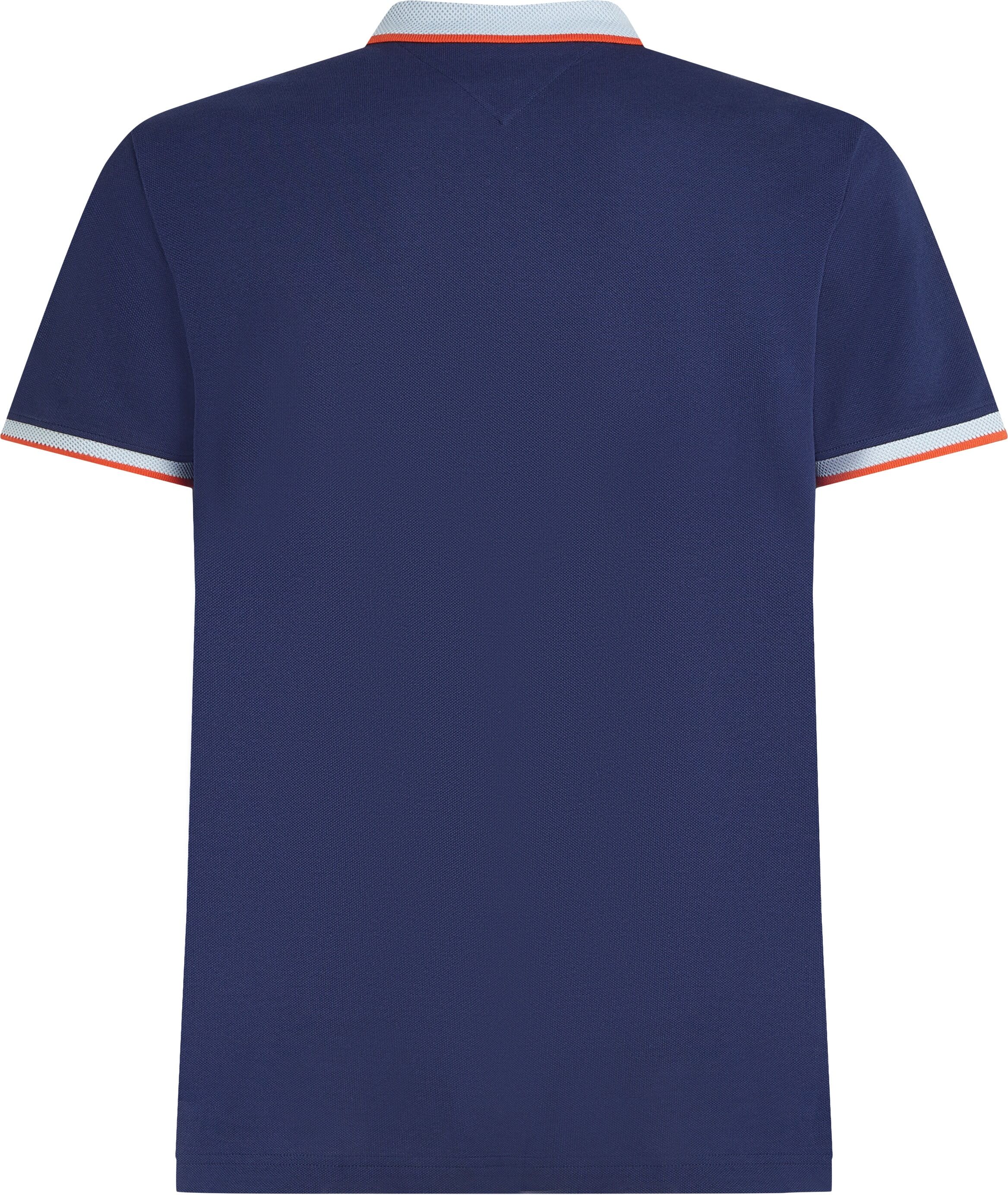 Poloshirt TOMMY HILFIGER "CONTRAST COLLAR CUFF REG POLO", Herren, Gr. S, blau (preppy navy), Piqué, Obermaterial: 96% Baumwolle, 4% Elasthan, regular fit, Rippbündchen, Shirts Poloshirt preppy navy S