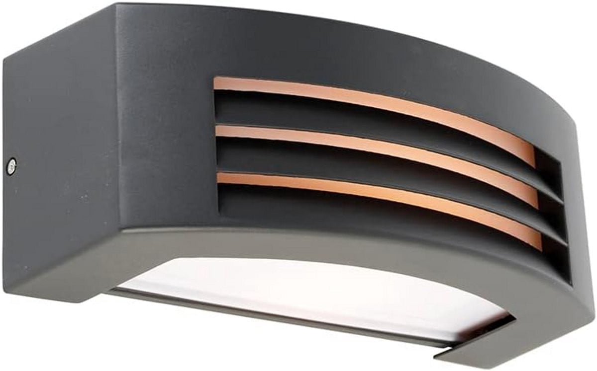 Moderne Rechthoekige Buitenwandlamp van Aluminium in Antraciet met LED-accent voor de Tuin