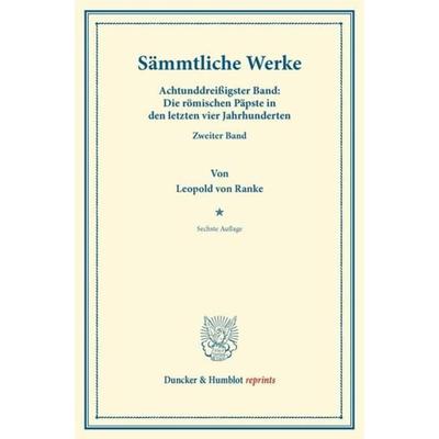 Sämmtliche Werke., Taschenbuch von Leopold Ranke, Duncker & Humblot, 978-3-428-16887-3