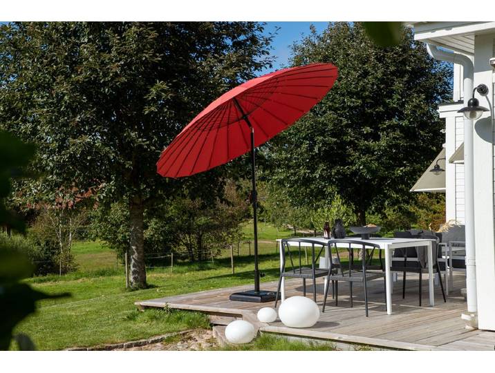 Sonnenschirm Rivierra – Ø270 cm in der Farbe Rot - Rot - Luxusbetten24