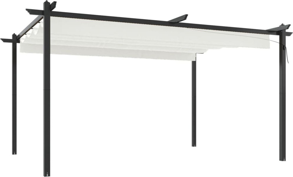 Pavillon mit Ausziehbarem Dach 4x3 m Creme
