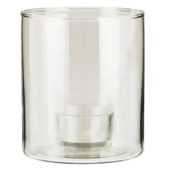 IB Laursen Kerzenhalter aus Glas für Teelicht , Höhe 11, Ø 9.5 cm