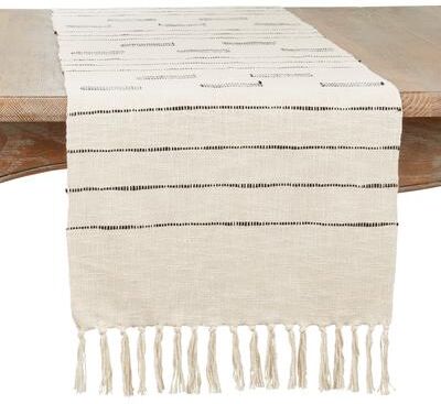 Saro Lifestyle "Dash Line Design Table Runner - 16""x72"""