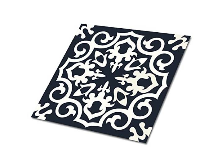 Decormat Selbstklebende Vinylfliesen Dekoartikel Aufkleber Schwarz Satz von 9 Fliesen - 30x30 cm Wandfliesen für die Küche Bodenbeläge PVC Fliesenaufkleber - Arabische Atmosphäre