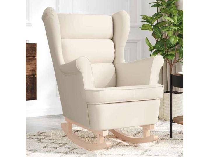 Chaise à bascule crème 74x90x102 cm tissu chaise siège de salon bascule chaise de salon chaise de relaxation 4016926