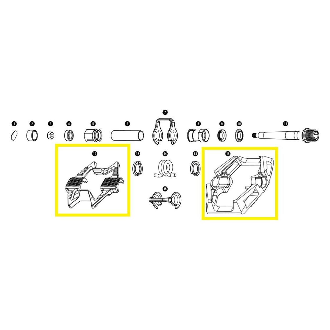 Crankbrothers Pedal Body Kit Pedalkörper Kit, Double Shot, raw/black (40082612)