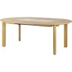 Comfort Circle Ripples Ausziehtisch, weiß mit Messing