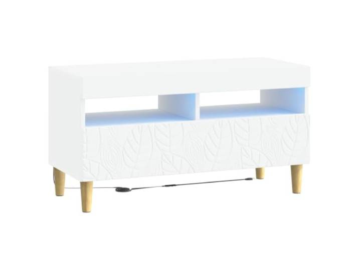 GKHPYURE TV-Schrank mit LED, weiß, aus Holz, mit umkehrbaren Türen Integrierte LED-Leuchten, schlankes Design, platzsparend, feuchtigkeitsbeständig, nur für den Innenbereich