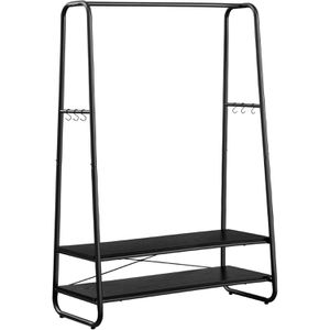 Vasagle Garderobenständer RGR112B03, schwarz, aus Metall, 160 x 100 cm