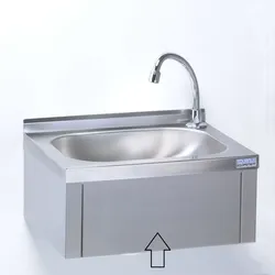 Tournus Handwaschbecken GC  Abm  415 x 310 x 185 mm, Becken 345 x 245mm, Tiefe 120mm  Kniebedienung