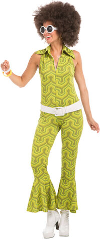 70s Jumpsuit "Green Hippie"