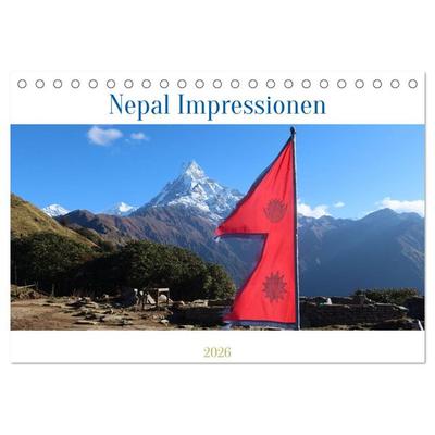 Nepal Impressionen (Tischkalender 2026 DIN A5 quer), CALVENDO Monatskalender