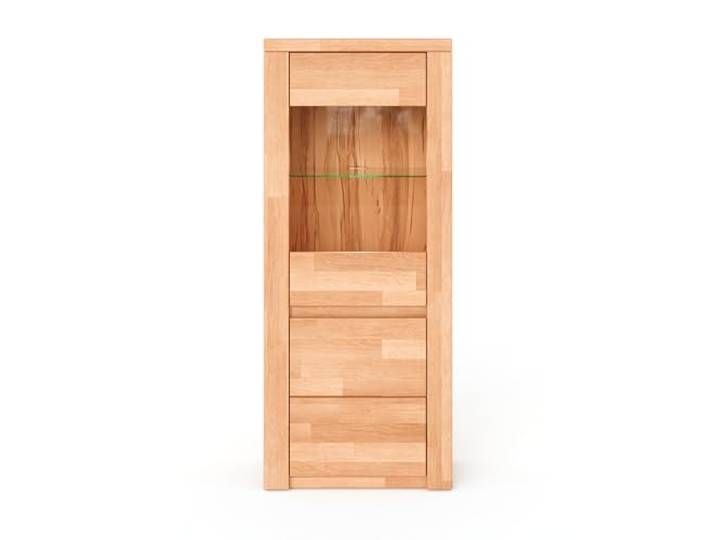 Kiki Design Regal in Kernbuche Teil-massiv FSC-Zertifiziert - Modernes Standregal, Vitrinenschränke Bergen aus Kernbuche teilmassiv geölt, grifflose Optik