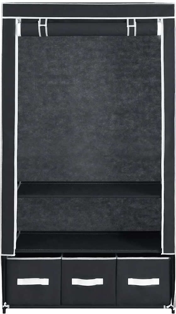 vidaXL Garde-robe Noir 87 x 49 x 159 cm Tissu