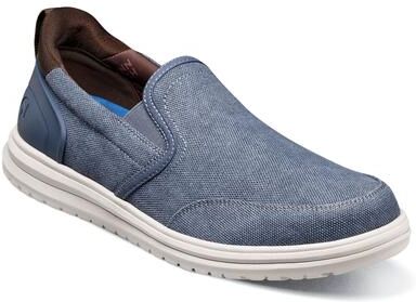 Nunn Bush Brew City Canvas EZ Hands Free Moc Toe Slip On - Mens 9 Navy Slip On Medium