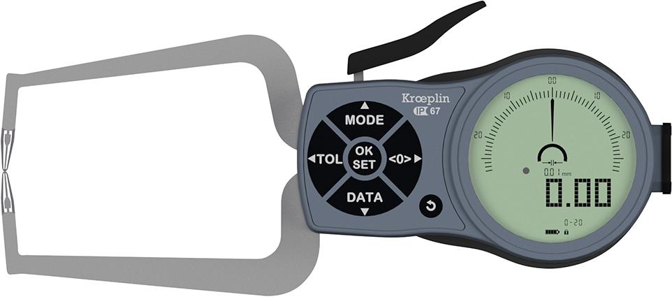 KRÖPLIN Außenschnelltaster mit Analog-/Digitalanzeige