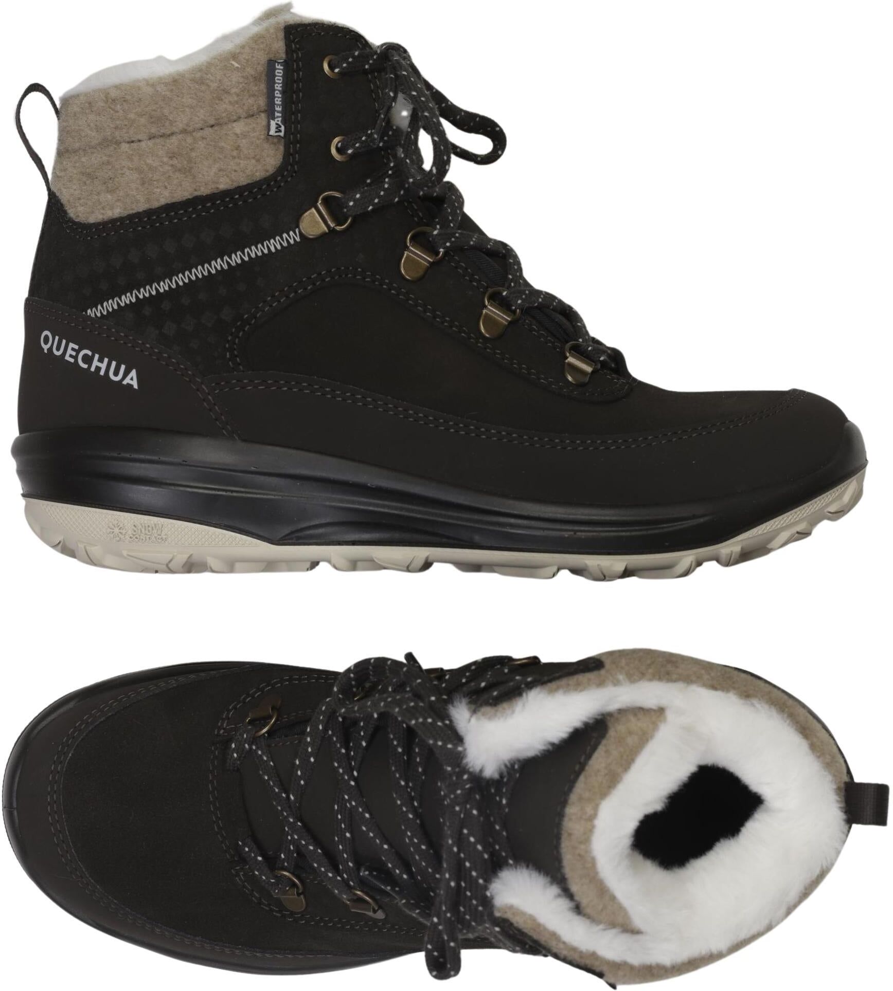 quechua Damen Stiefelette, Schwarz, Gr. EU 39, Leder / Tex / Membran - Second Hand