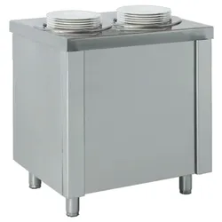 Selbstbedienungsspendermöbel 2 neutrale brunnen 45+45 teller - 800x700x850 mm - 10714400 Eurast