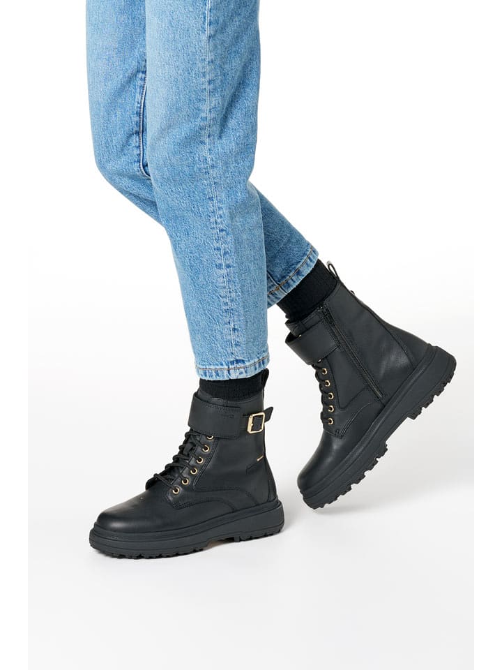 Geox Leder-Boots "Lamidie + Grip Abx" in Schwarz - 37