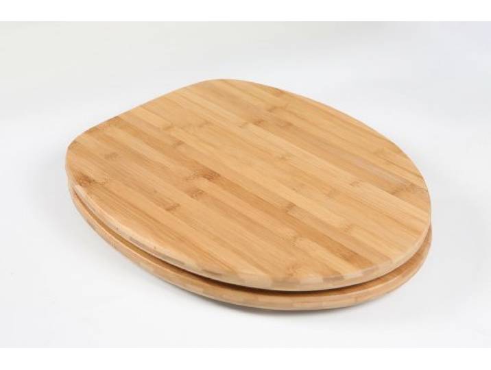 ADOB WC Sitz Klobrille Bambus dunkel aus echtem Bambus, Bamboo Natur Naturprodukt, rostfreie Edelstahlschanriere, universalpassend, 33322
