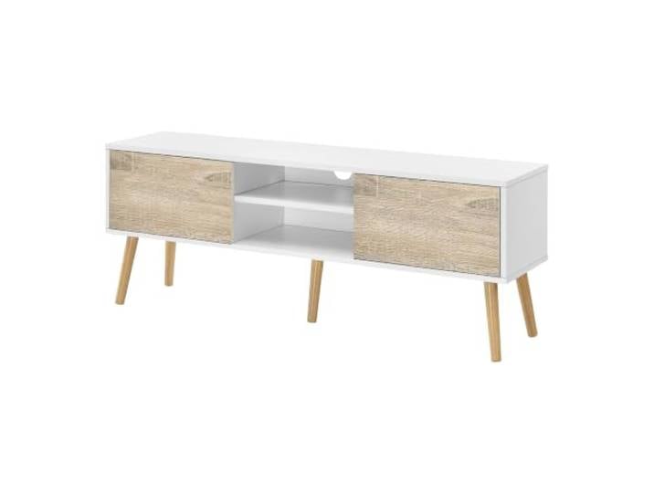 Helloshop26 TV Board 120 x 30 x 47 cm weiß Eiche-Optik 03_0007754