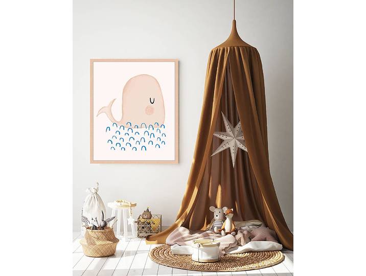 Tableau déco Cute Wale 53 x 63cm Multicolore